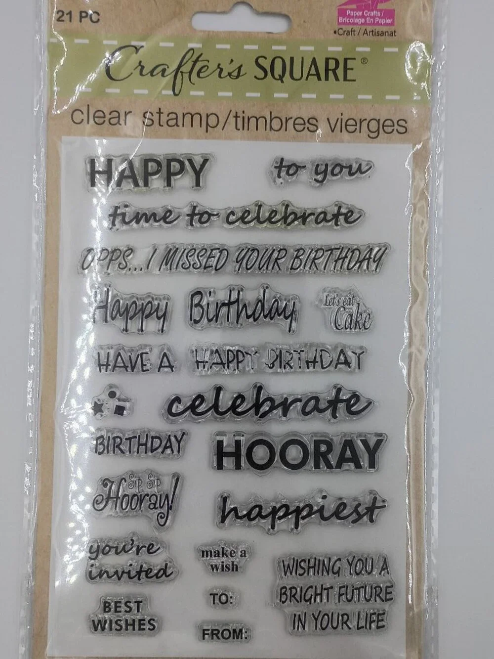 8-Pc Birthday Craft Bundle- Vinyl Rolls Stencils Clear Stamps Stickers